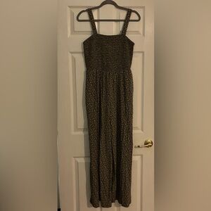 Green Floral jumpsuit With Pockets